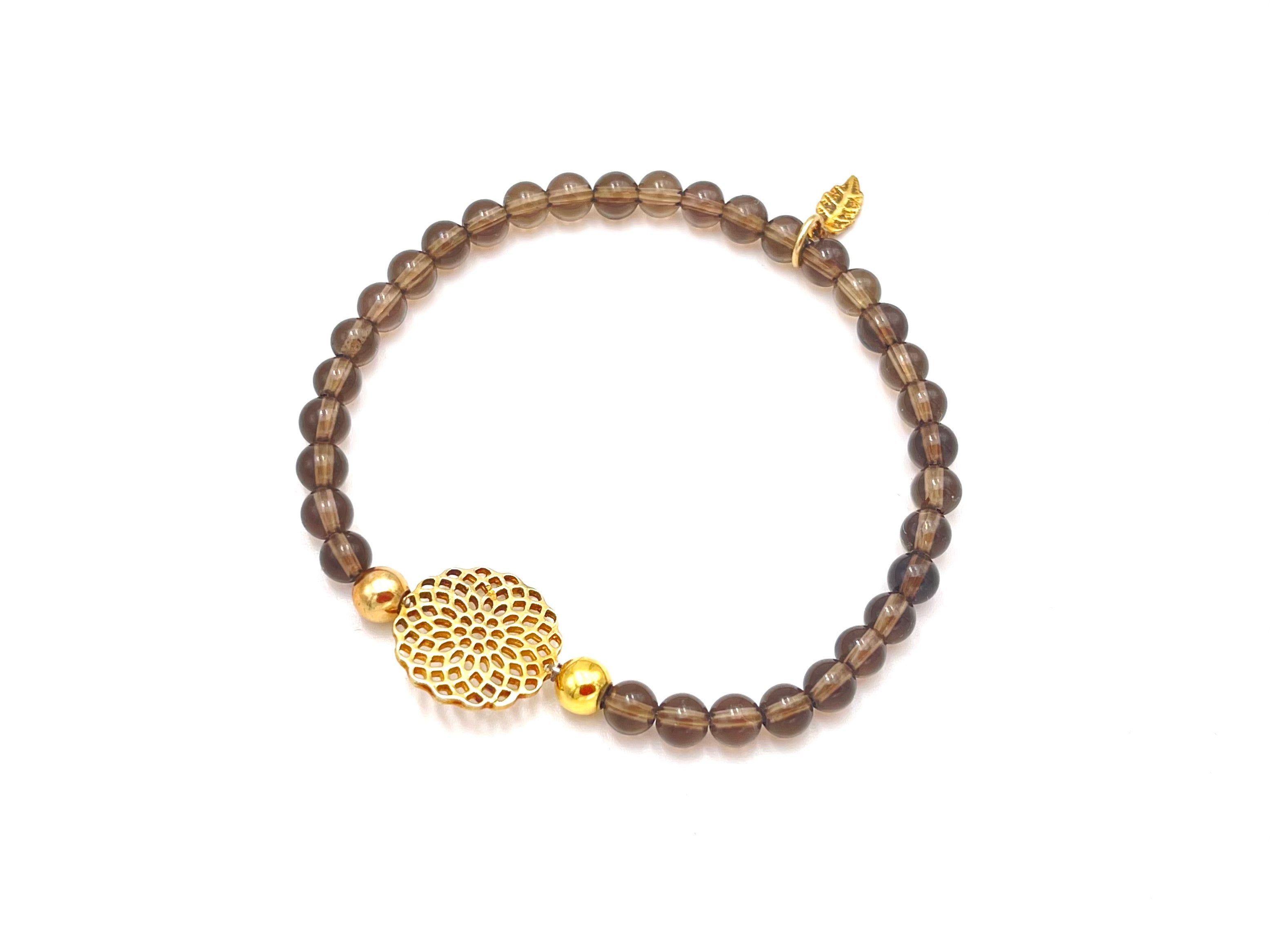 Armband "Rauchquarz Mandala" gold