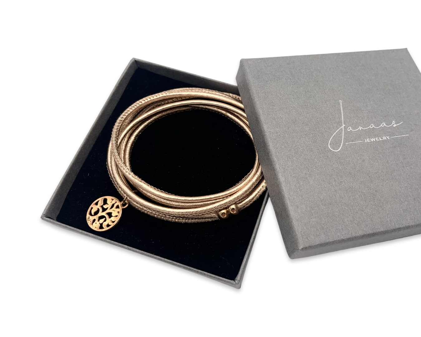 Armband Nappaleder roségold "Baum des Lebens" - 925 Sterlingsilber