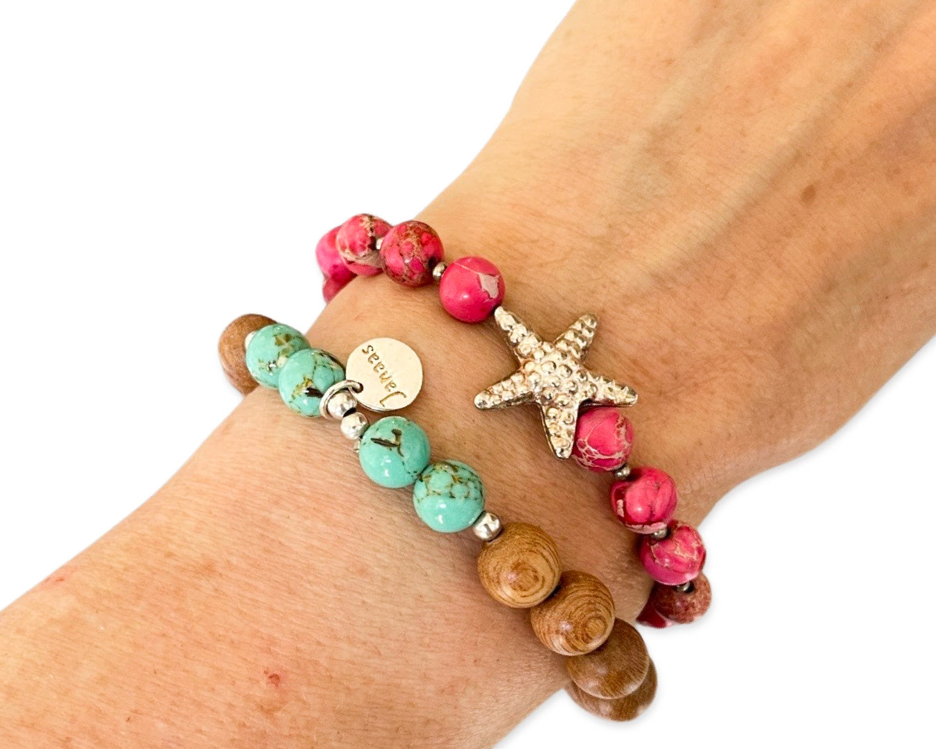 Armband „Pink Jaspis“ Silber