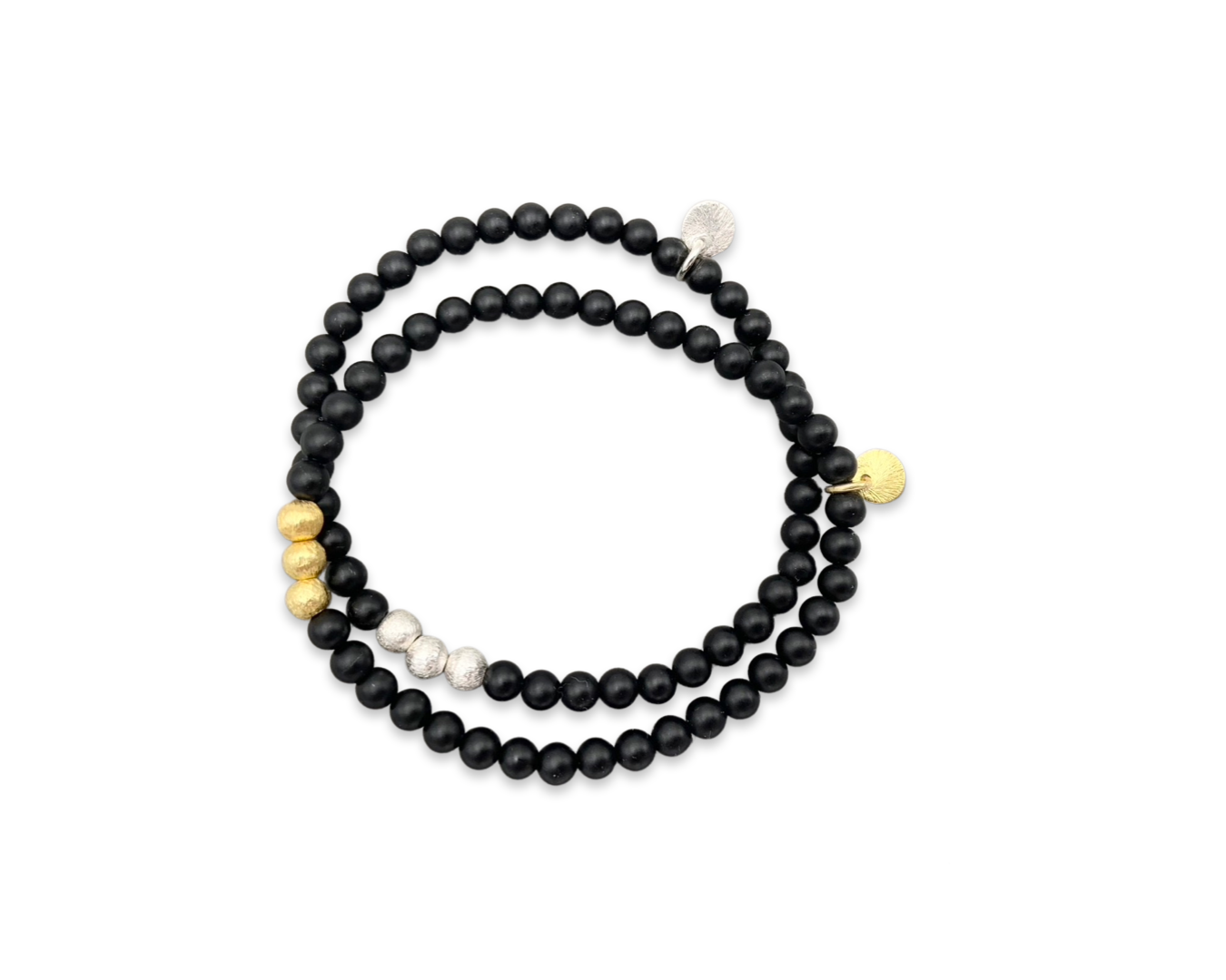 Armband "Onyx matt simple S", silber oder gold