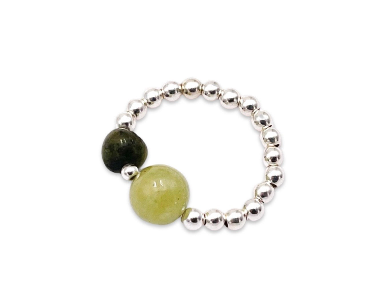 Ring Sterlingsilber "Double Green"