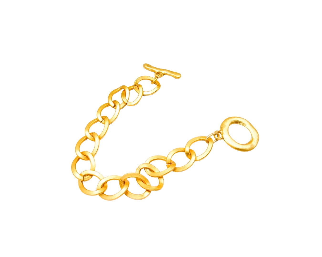 Gliederarmband XL matt - Stahl