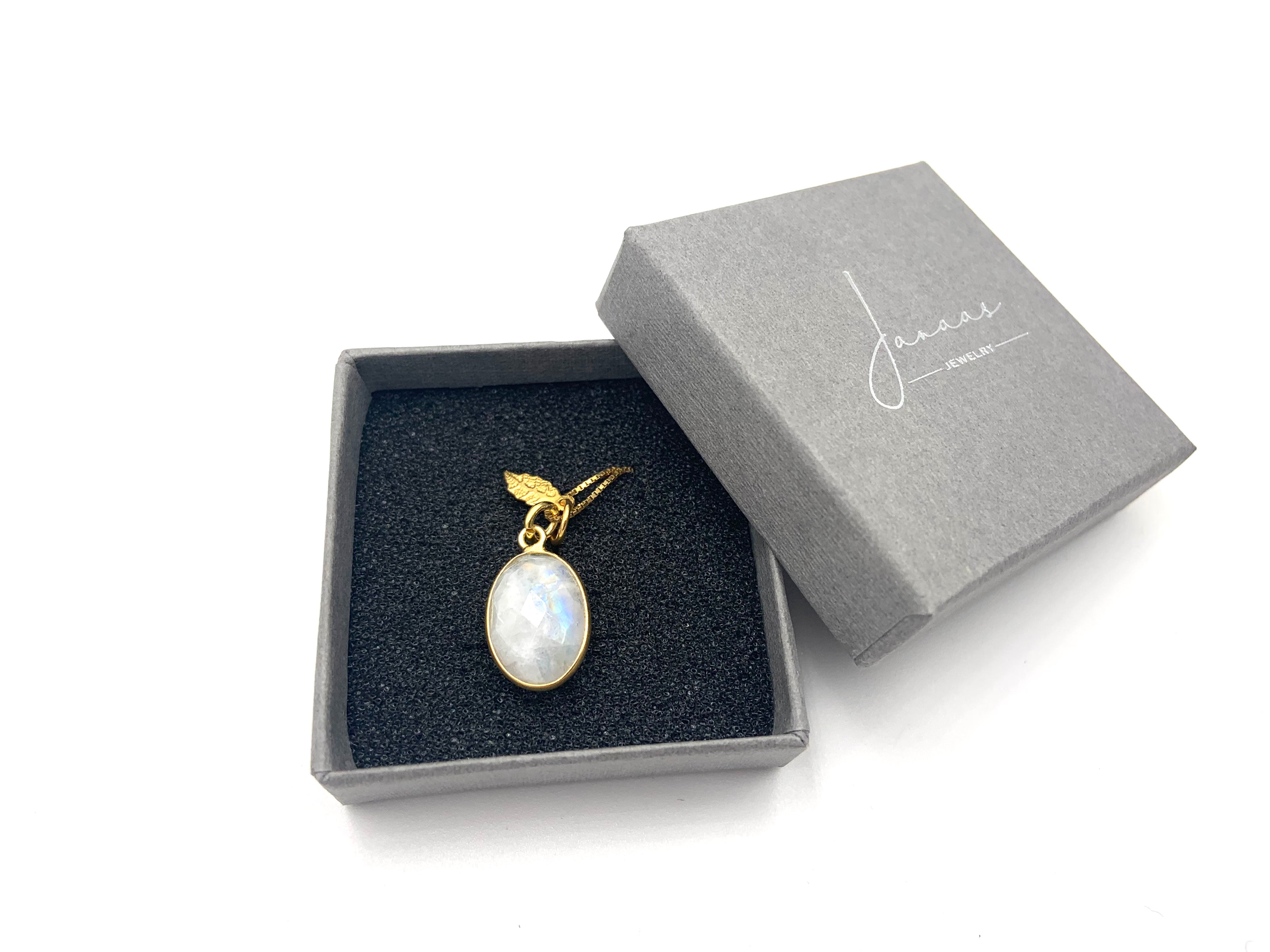 Kette „Mondstein Leaf“ - 925 Sterlingsilber