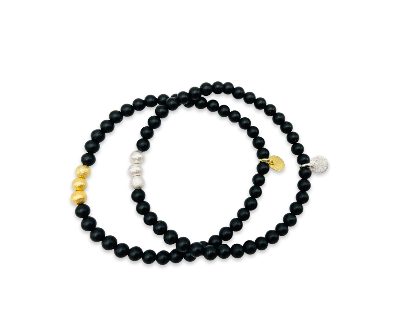 Armband "Onyx matt simple S", silber oder gold