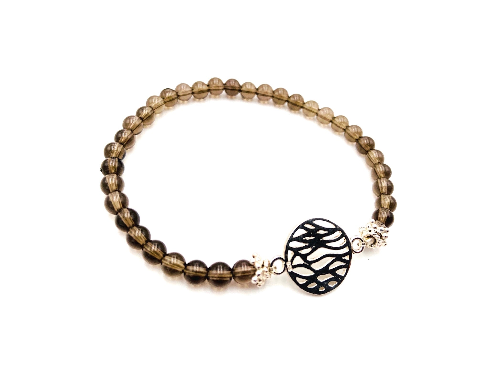 Armband Rauchquarz Verbinder silber