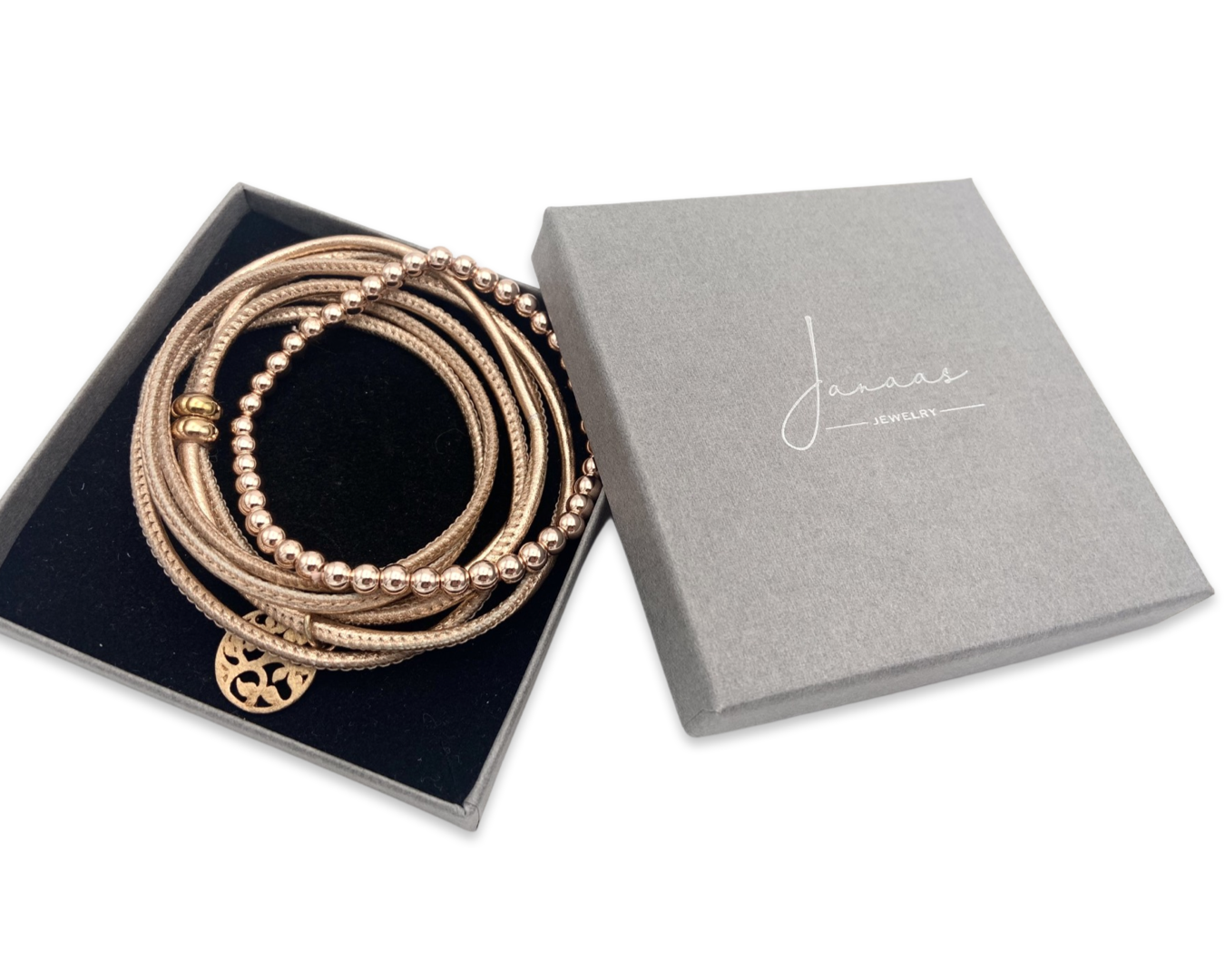 Armband Nappaleder roségold "Baum des Lebens" - 925 Sterlingsilber