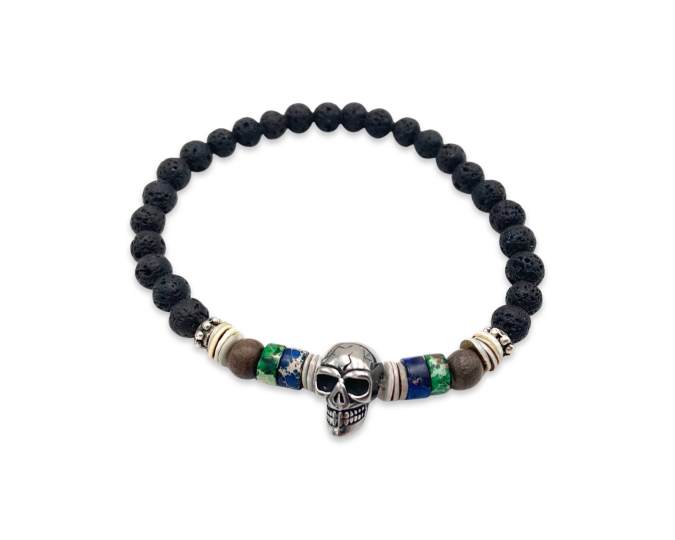 Herrenarmband "Lava Mix&Skull"