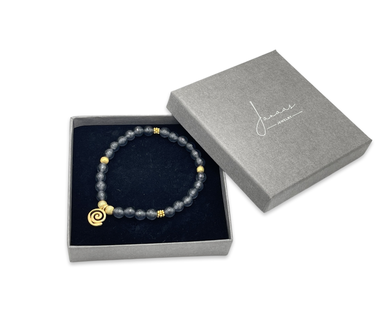 Armband Achat Jeans & Gold