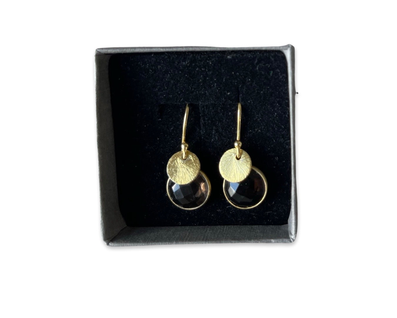 Ohrringe "Rauchquarz Duo" - 925 Sterlingsilber vergoldet