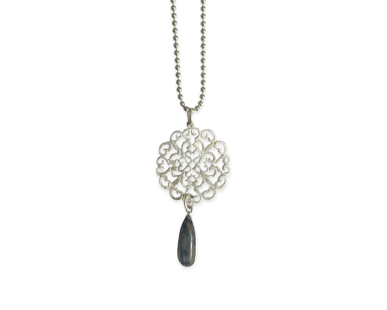 Anhänger „Mandala Labradorit“ - 925 Sterlingsilber