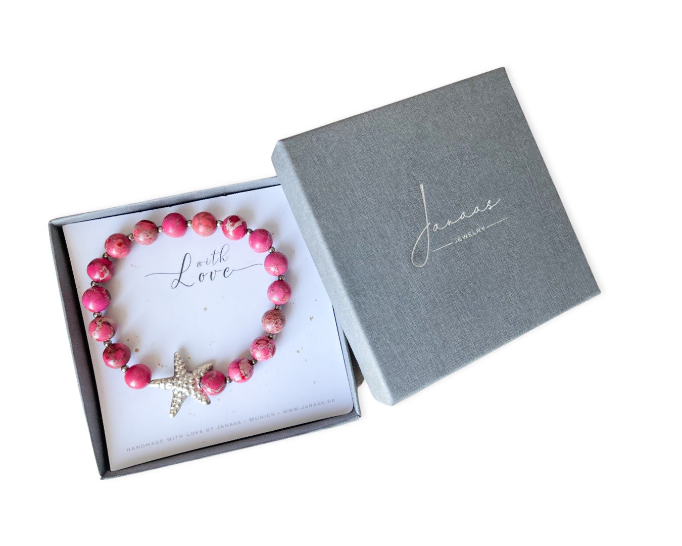 Armband „Pink Jaspis“ Silber