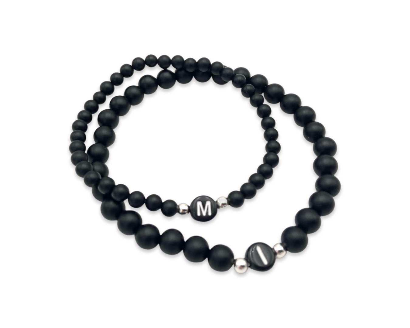 Partner-Armband "Onyx Letters"