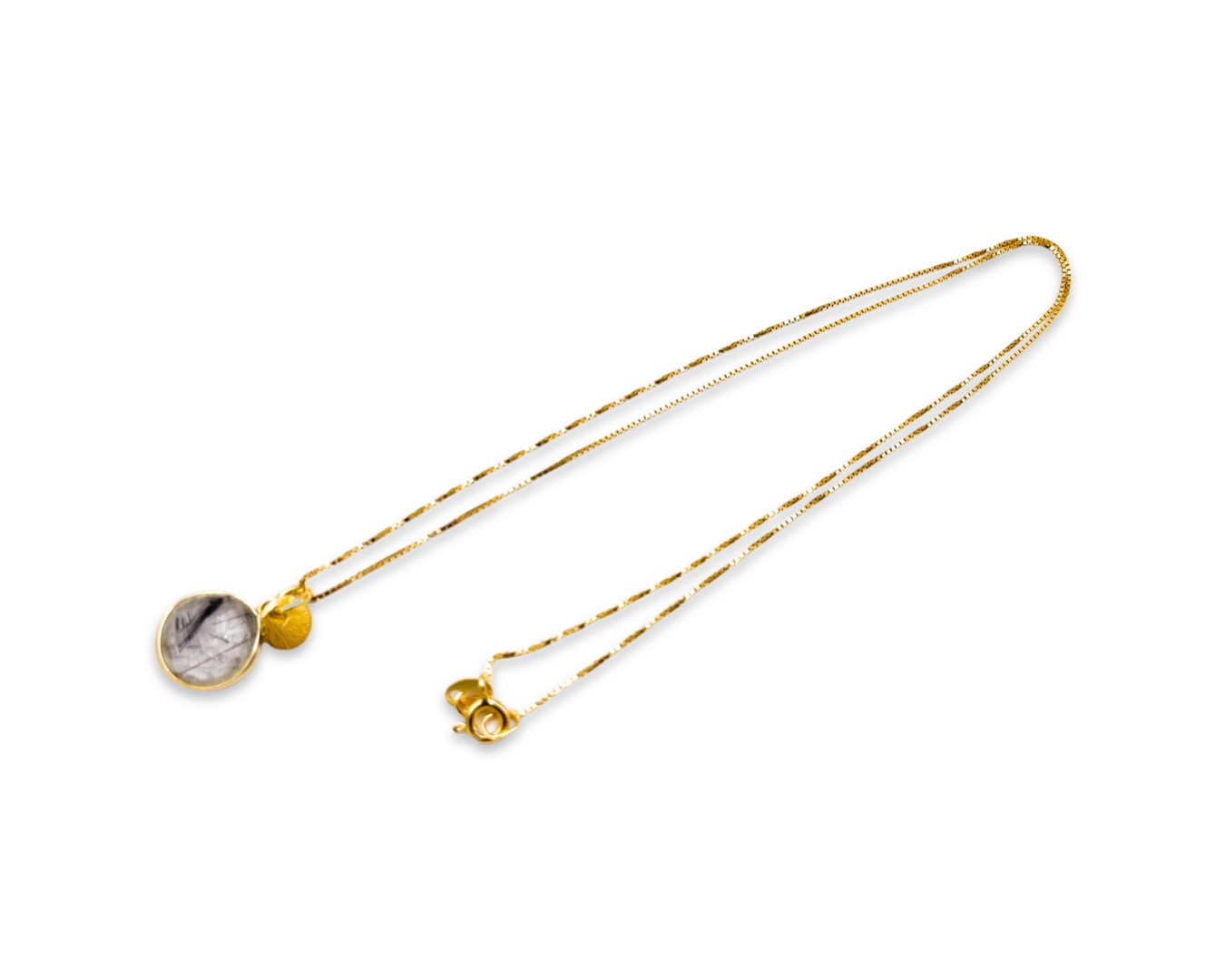 Kette „Turmalinquarz Duo" Gold 925 Sterlingsilber