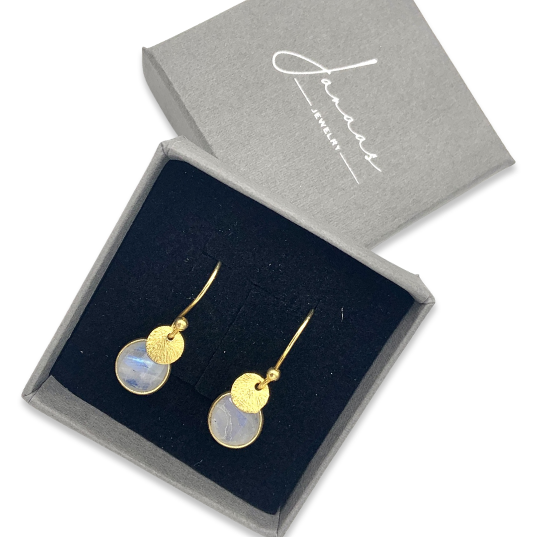 Ohrringe "Mondstein Duo" gold