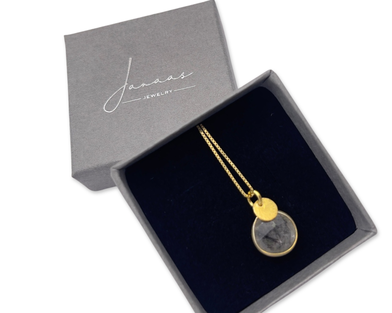 Kette „Turmalinquarz Duo" Gold 925 Sterlingsilber