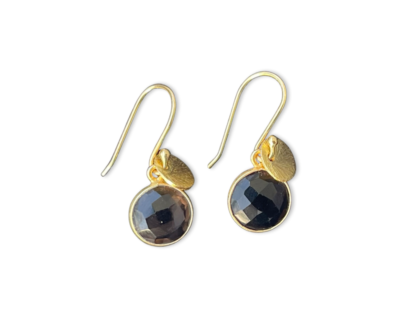 Ohrringe "Rauchquarz Duo" - 925 Sterlingsilber vergoldet