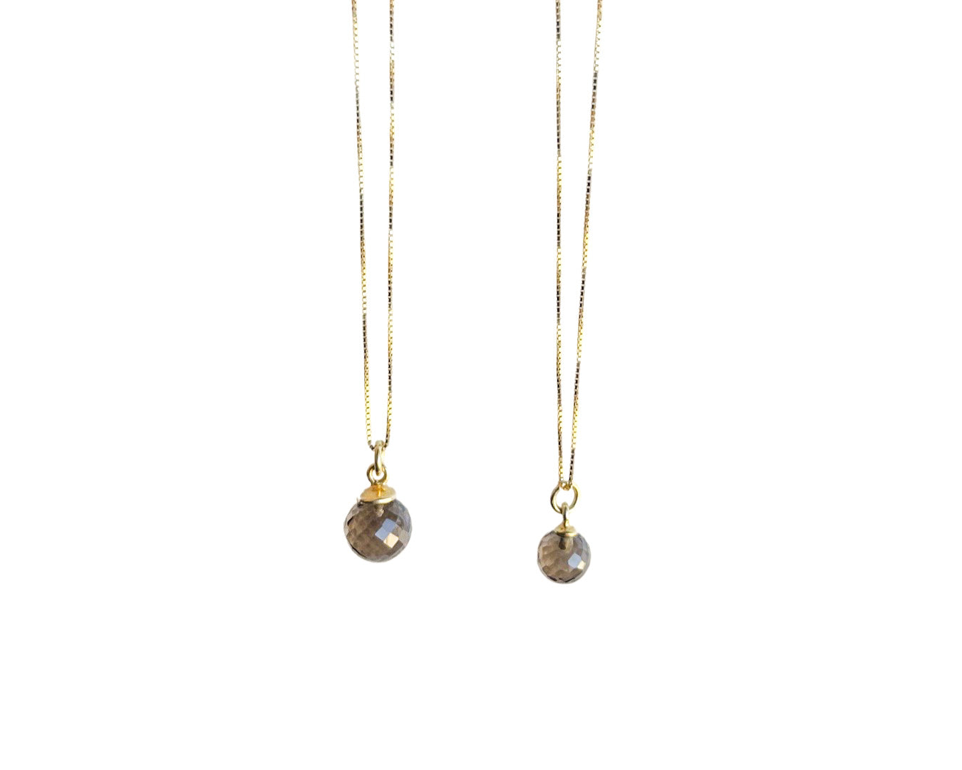 Kette „Rauchquarz Kugel“ - 925 Sterlingsilber vergoldet