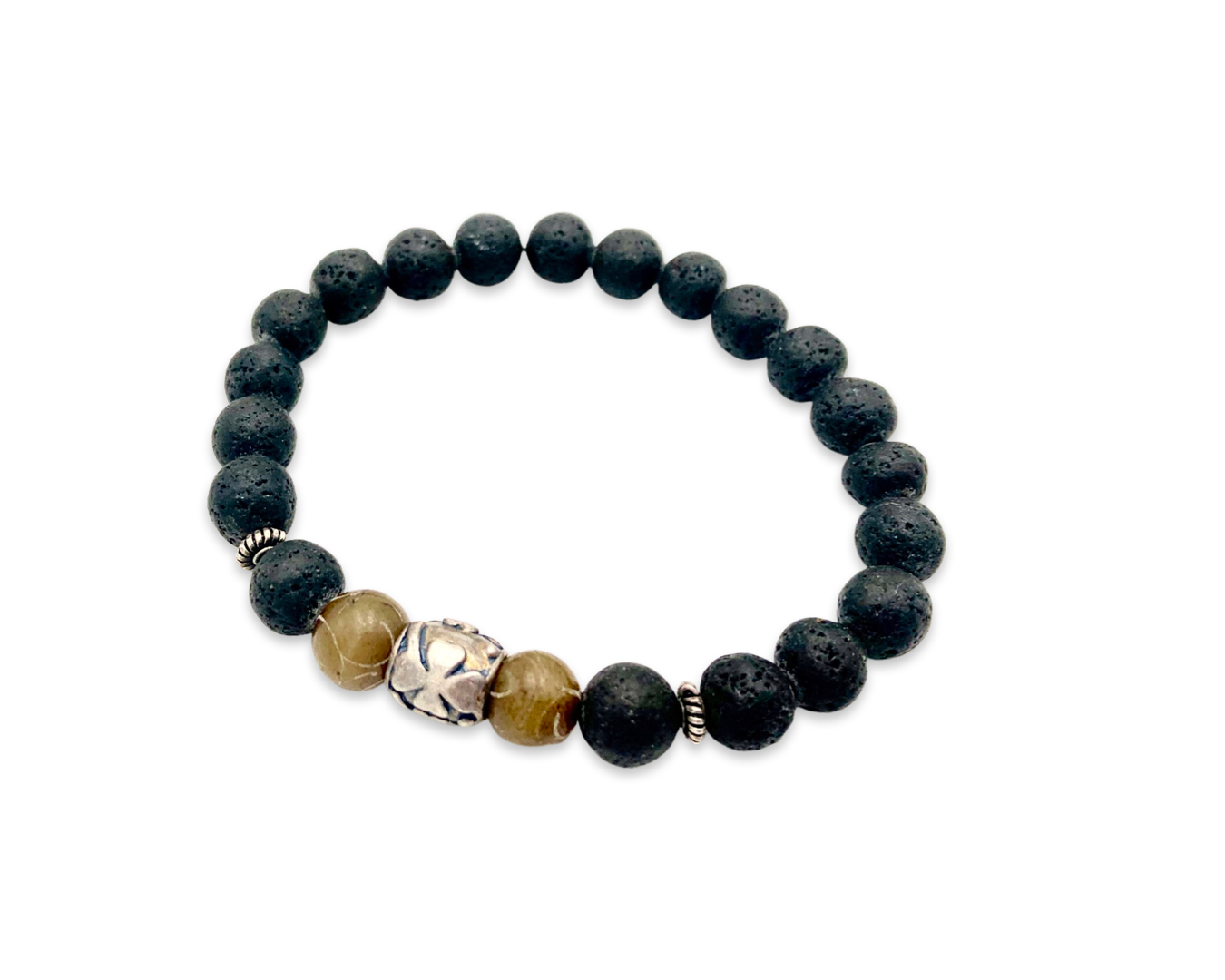 Herrenarmband "Dark Lava&Jade"