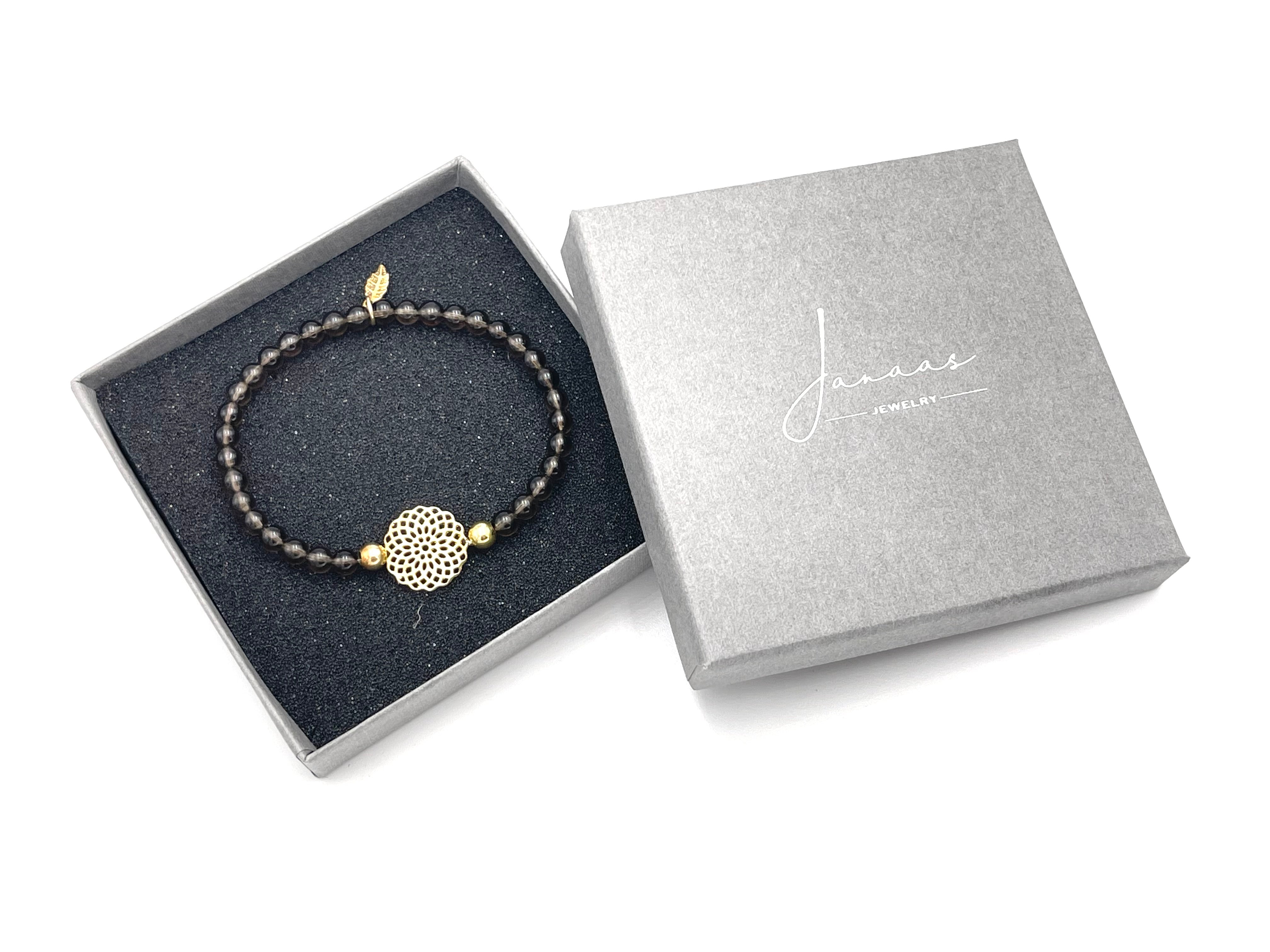 Armband "Rauchquarz Mandala" gold