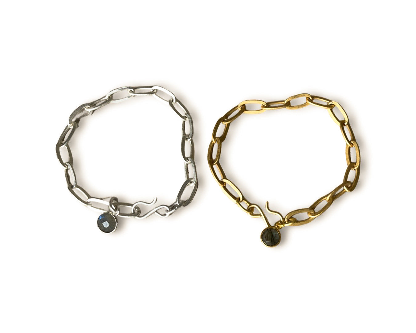 Gliederarmband M „Labradorit“ - Stahl