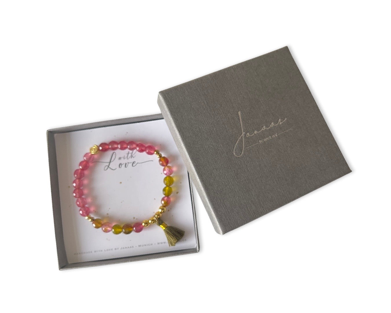 Armband "Wine" grün-rosé