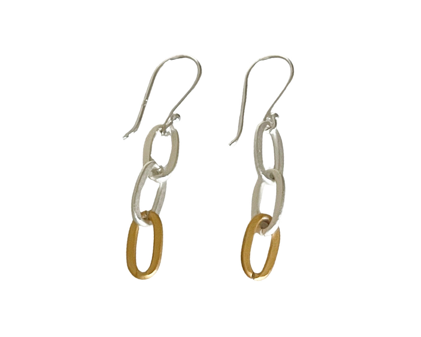 Ohrringe Glieder M - Stahl matt - silber-gold
