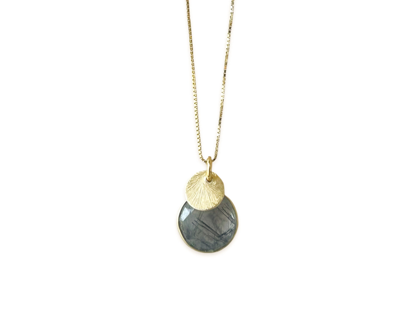 Kette „Turmalinquarz Duo" Gold 925 Sterlingsilber