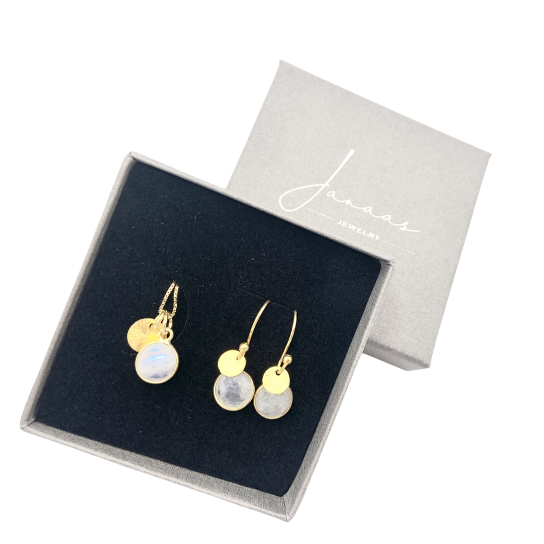 Ohrringe "Mondstein Duo" gold