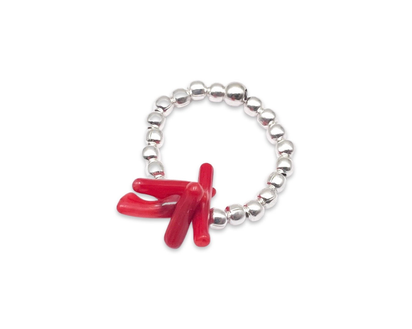 Ring Sterlingsilber "Red Coral"
