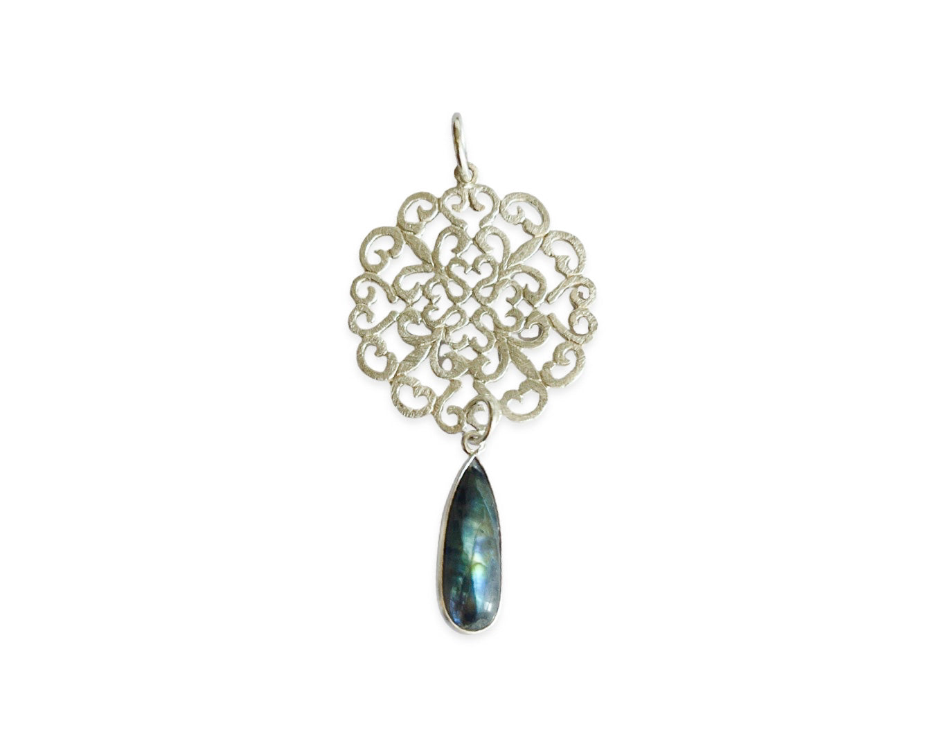 Anhänger „Mandala Labradorit“ - 925 Sterlingsilber