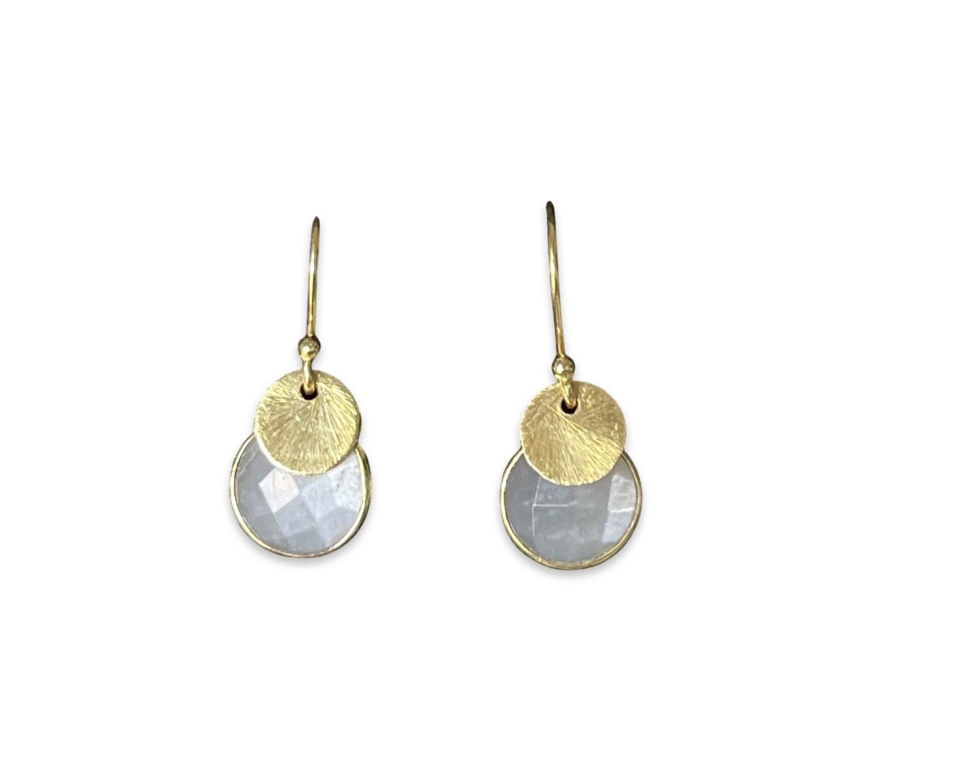 Ohrringe "Mondstein Duo" Gold grau