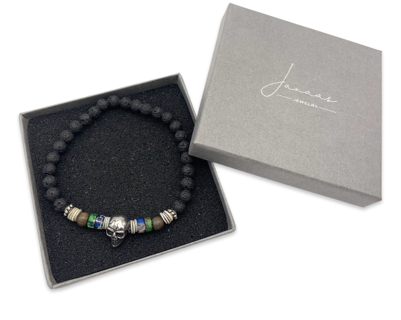 Herrenarmband "Lava Mix&Skull"