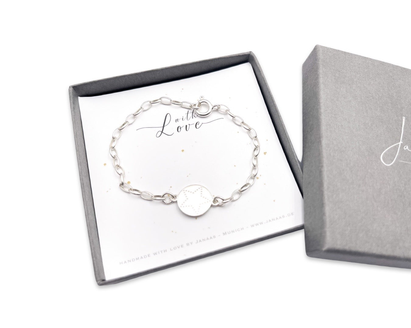 Gliederarmband M "Stern" - 925 Sterlingsilber