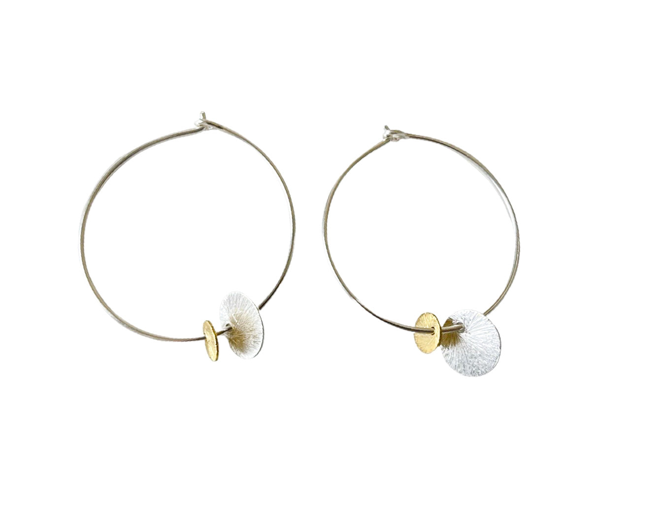 Ohrringe Creole „Duo“ - 925 Sterlingsilber vergoldet