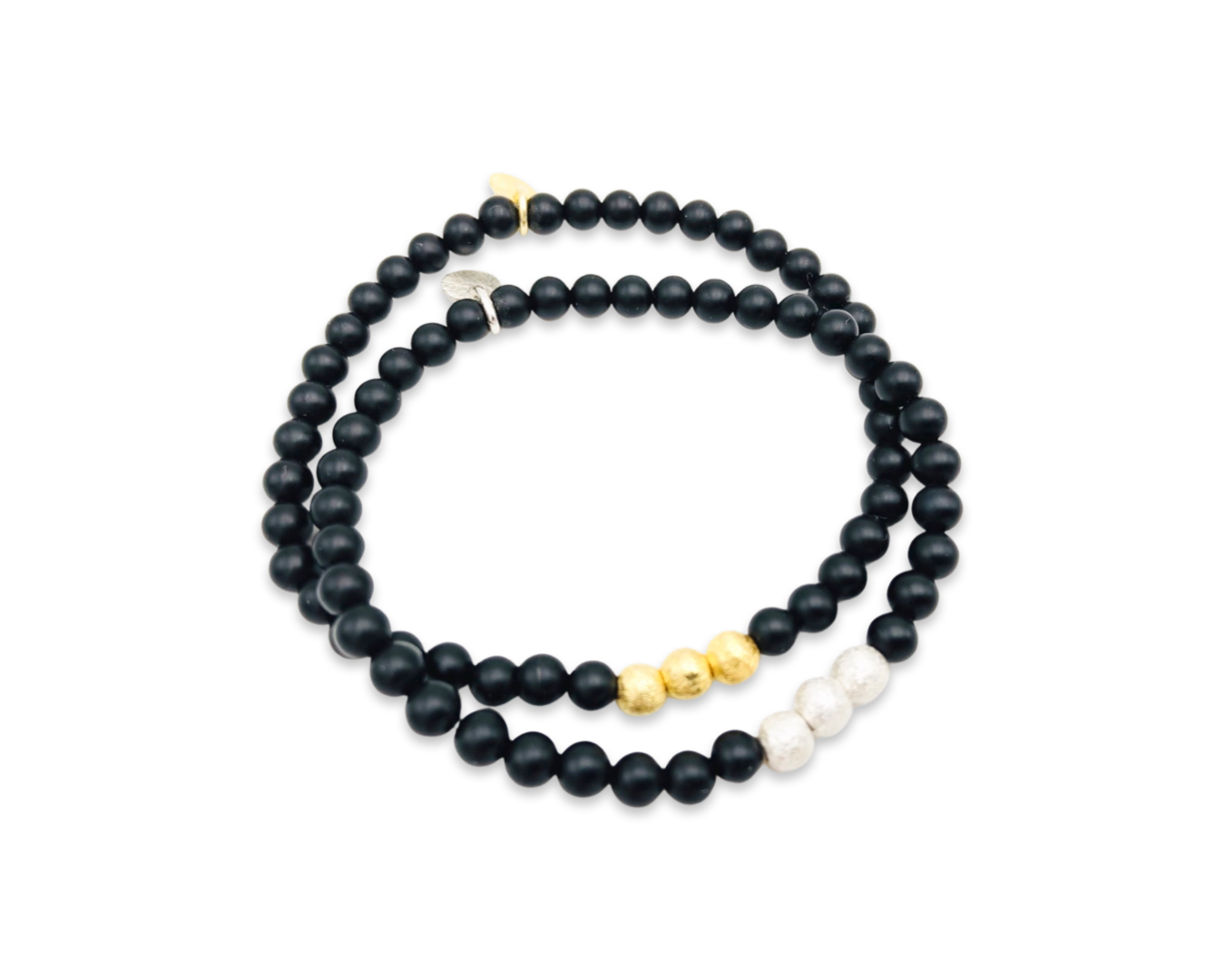 Armband "Onyx matt simple S", silber oder gold