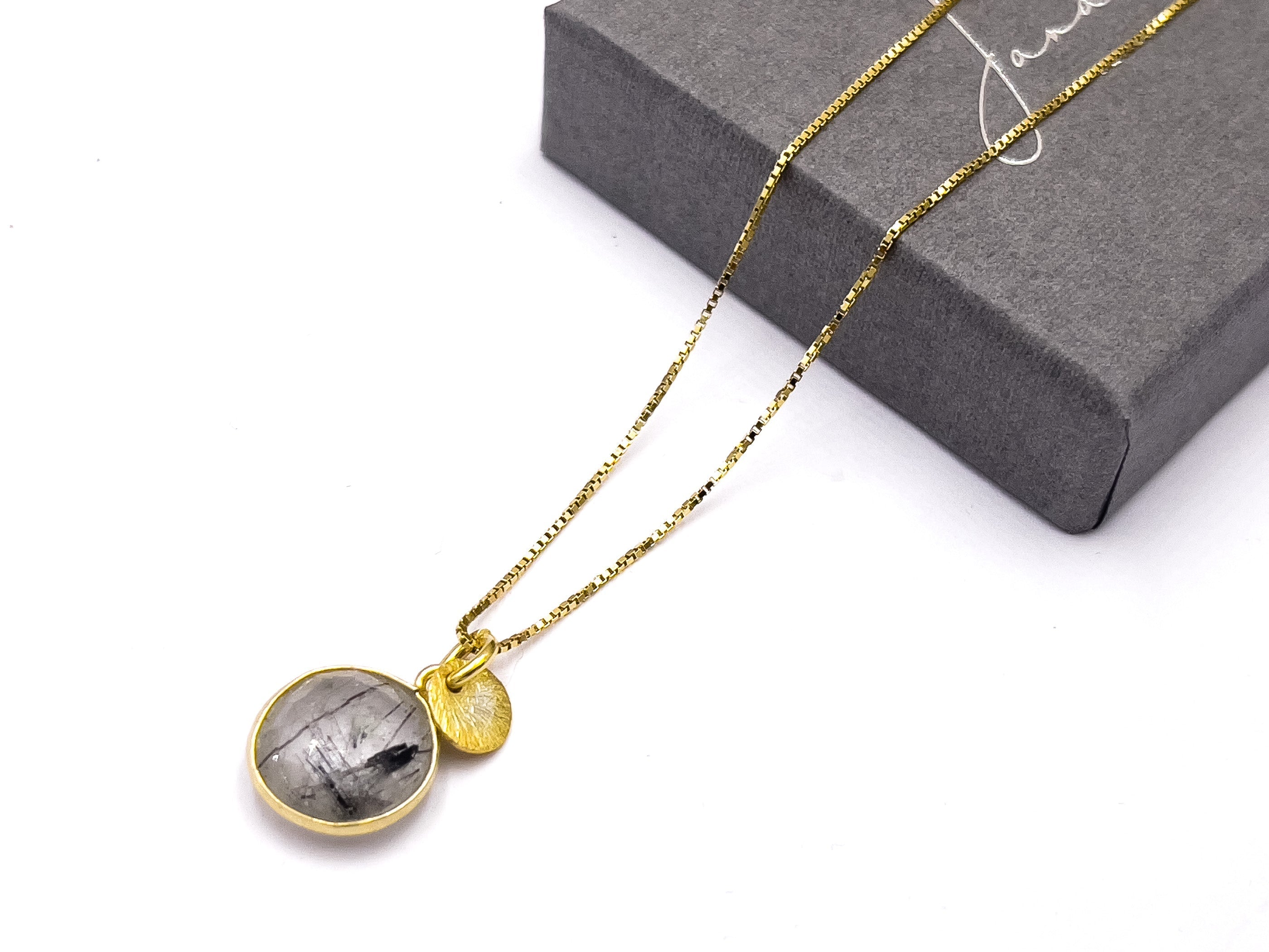 Kette „Turmalinquarz Duo" Gold 925 Sterlingsilber