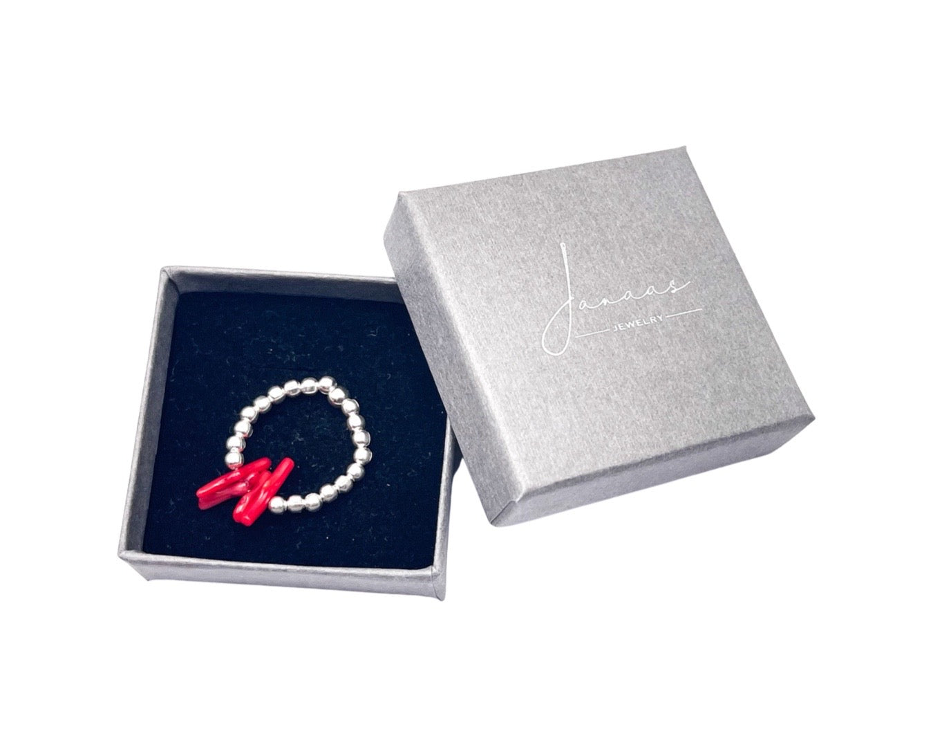 Ring Sterlingsilber "Red Coral"