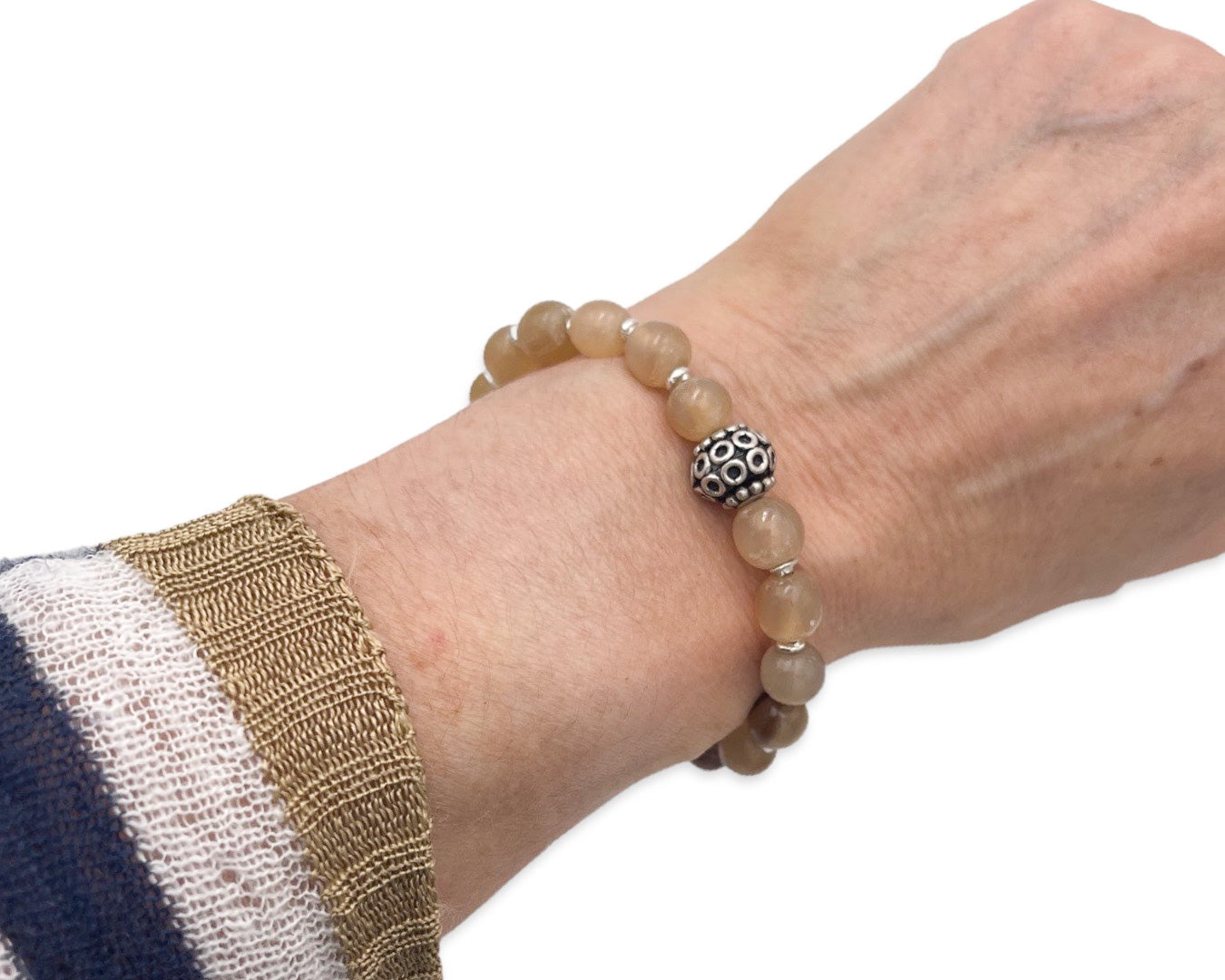 Armband PREMIUM "White Horn Pure" M