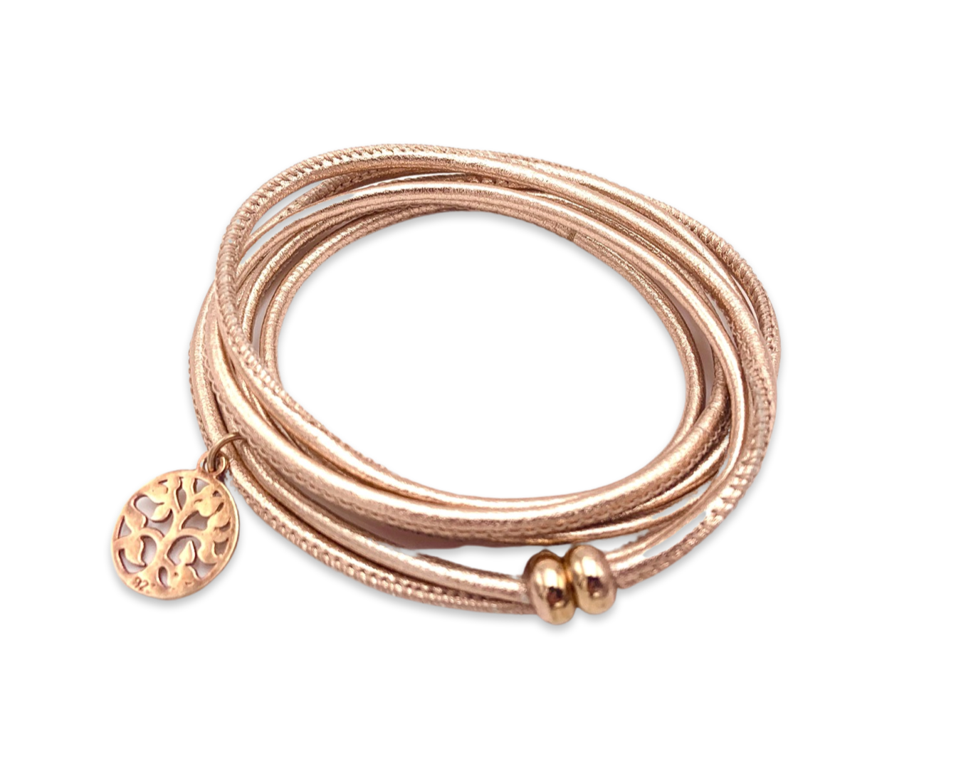 Armband Nappaleder roségold "Baum des Lebens" - 925 Sterlingsilber