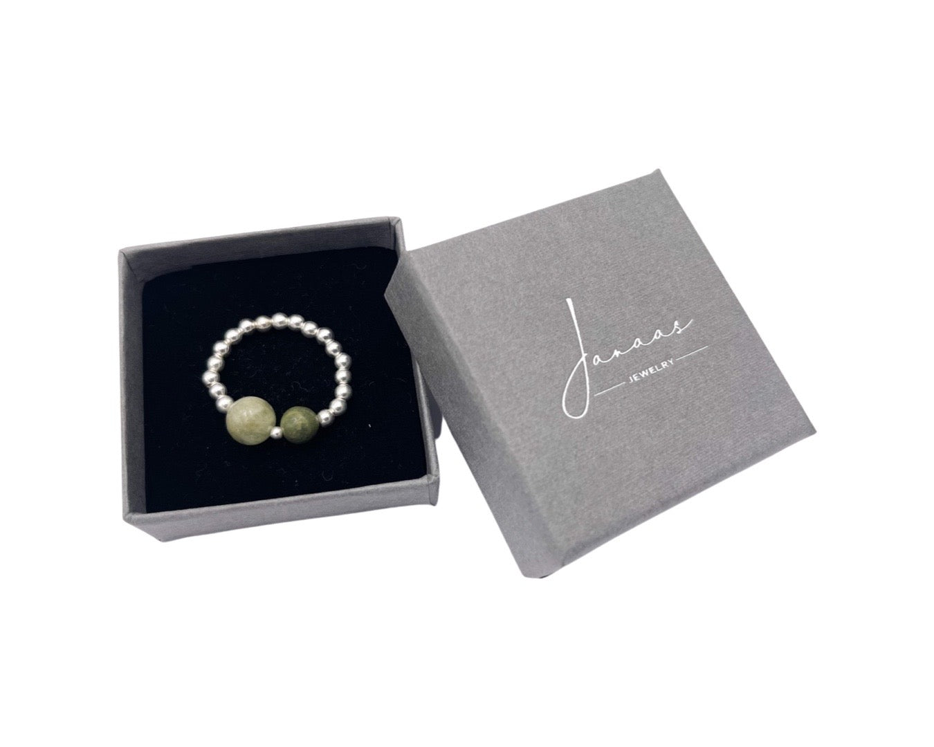 Ring Sterlingsilber "Double Green"