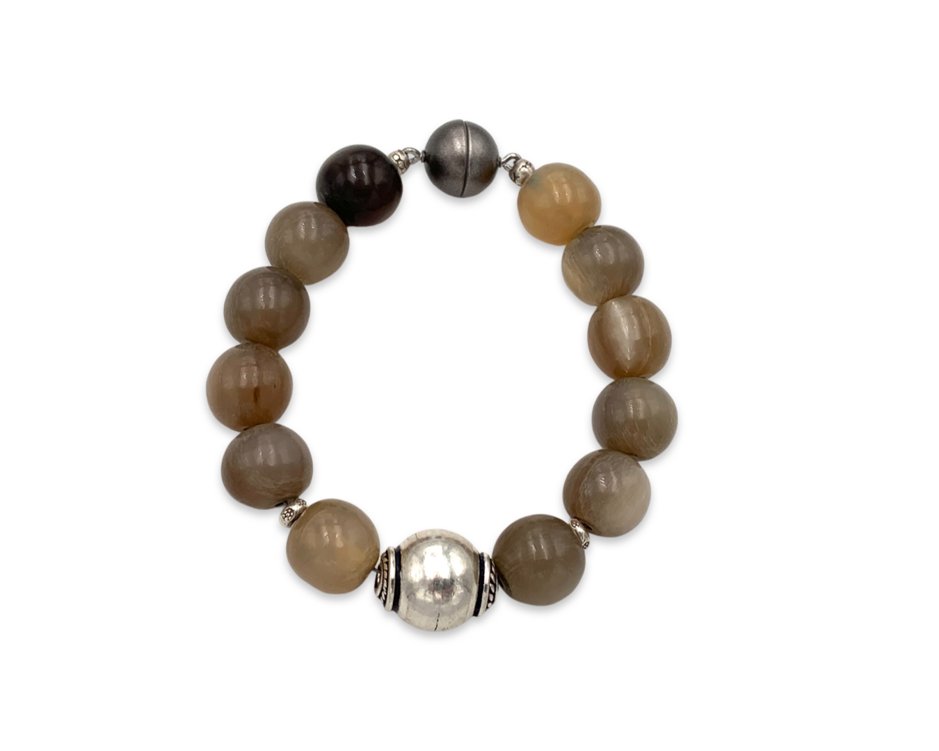Armband PREMIUM - White Horn & Sterlingsilber L