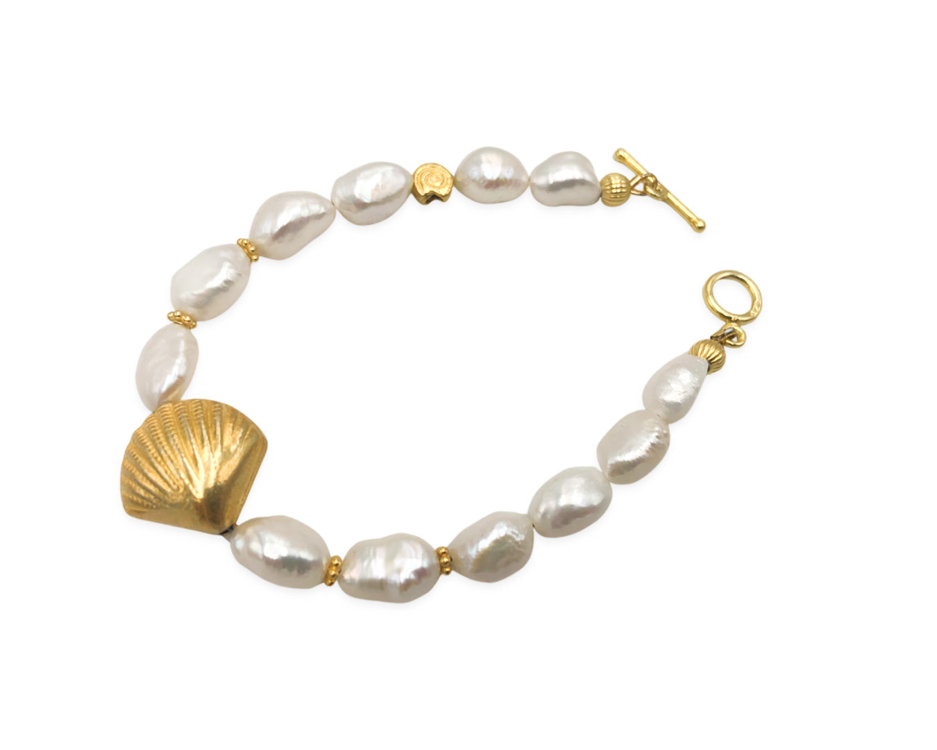 Armband PREMIUM - "White Pearls" gold