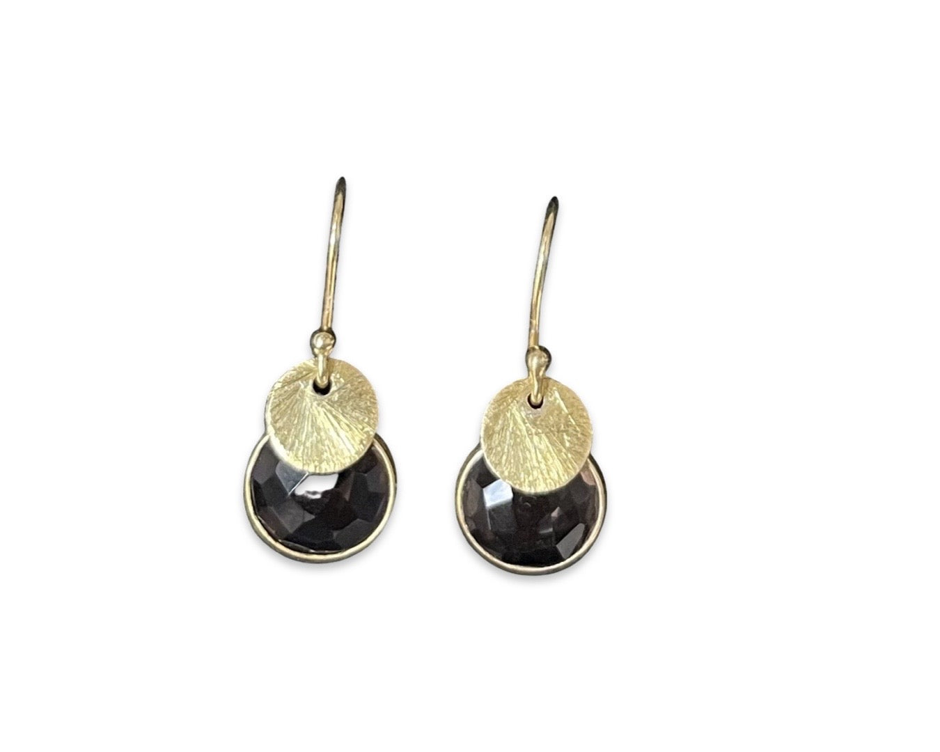Ohrringe "Rauchquarz Duo" - 925 Sterlingsilber vergoldet
