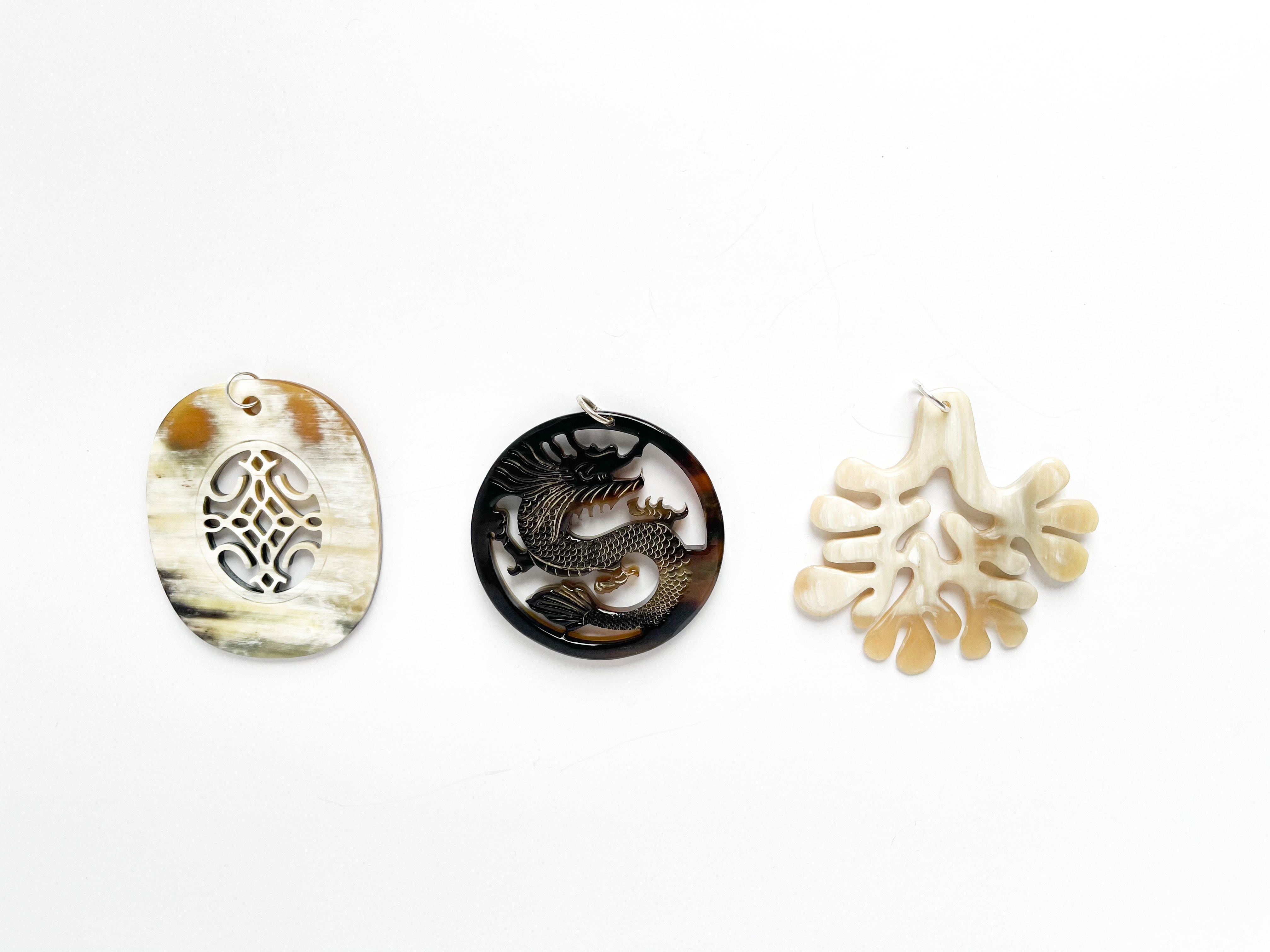 Kette lang PREMIUM - White Horn mit Wechselring