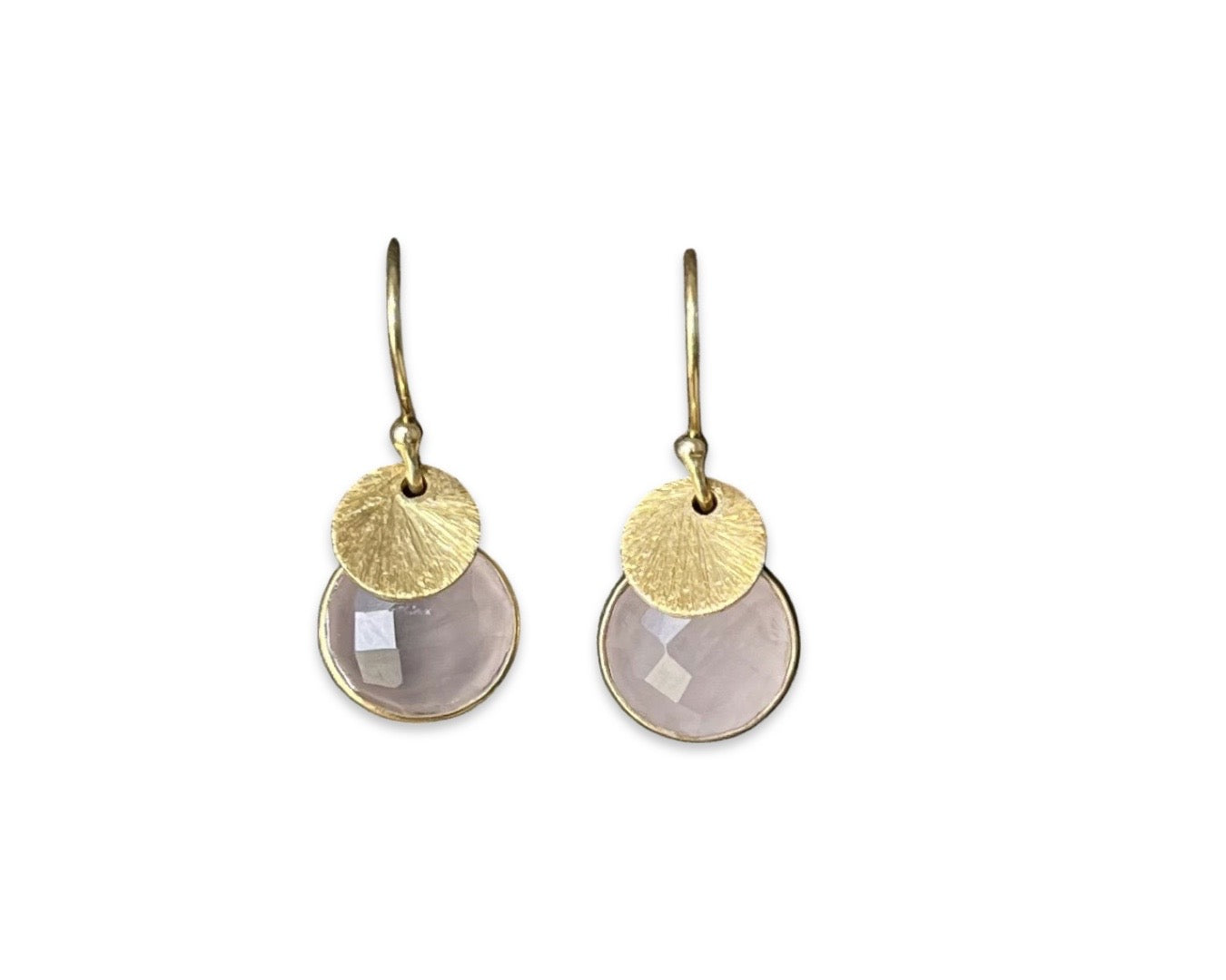 Ohrringe "Rosenquarz Duo" - 925 Sterlingsilber