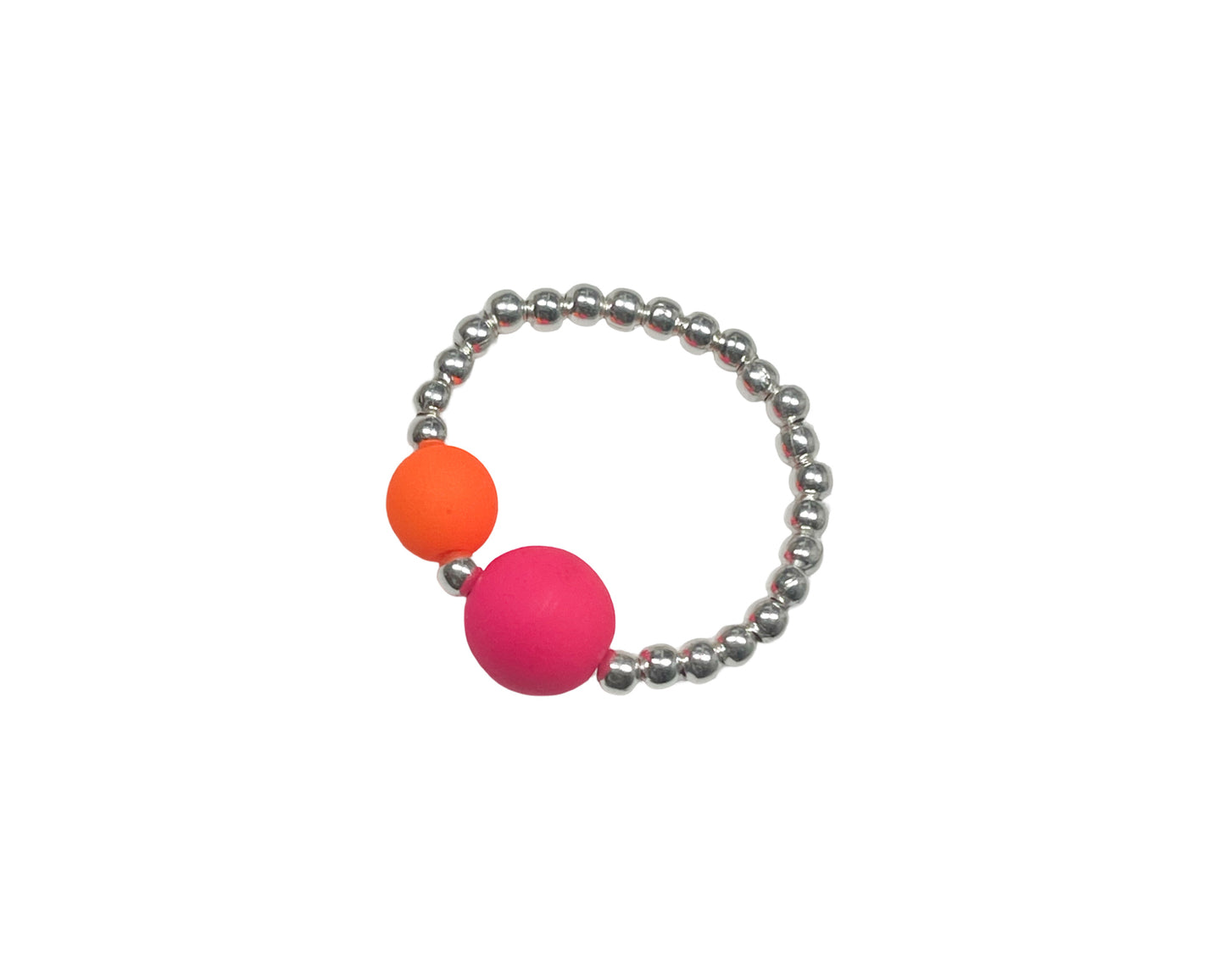 Ring Sterlingsilber "Neon Orange/Pink" fluoreszierend