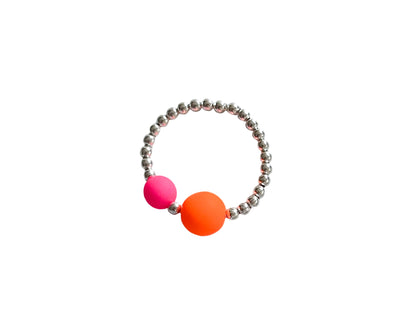 Ring Sterlingsilber "Neon Orange/Pink" fluoreszierend