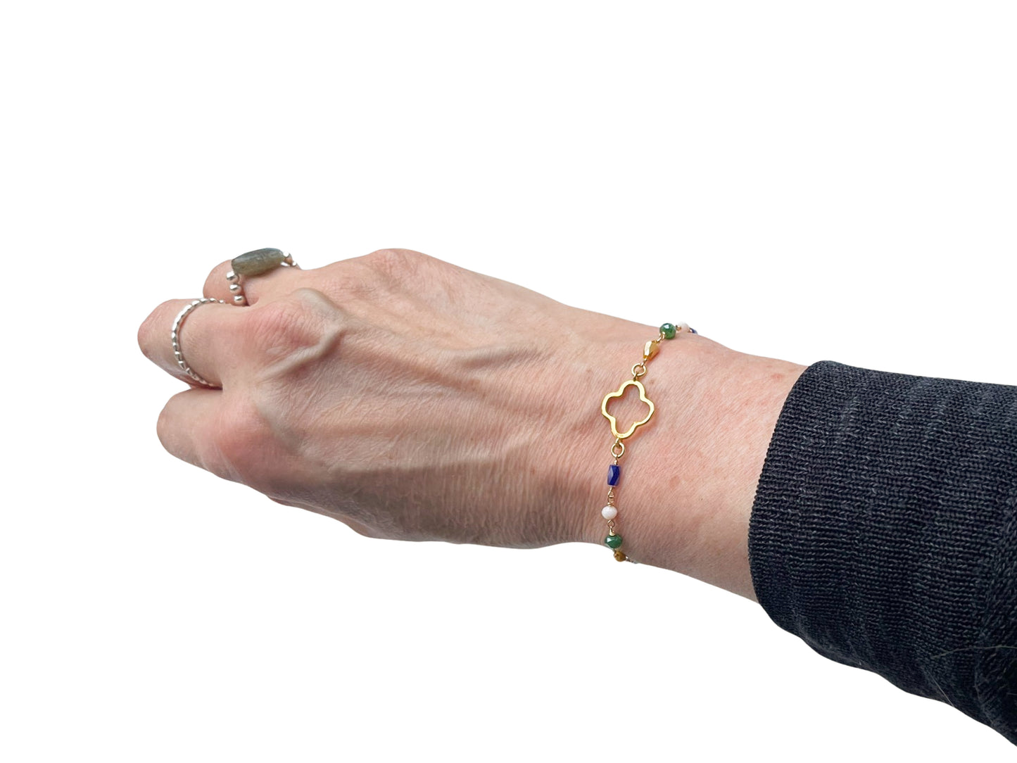 Armband "Mini Dots - Water“ - 925 Silber vergoldet