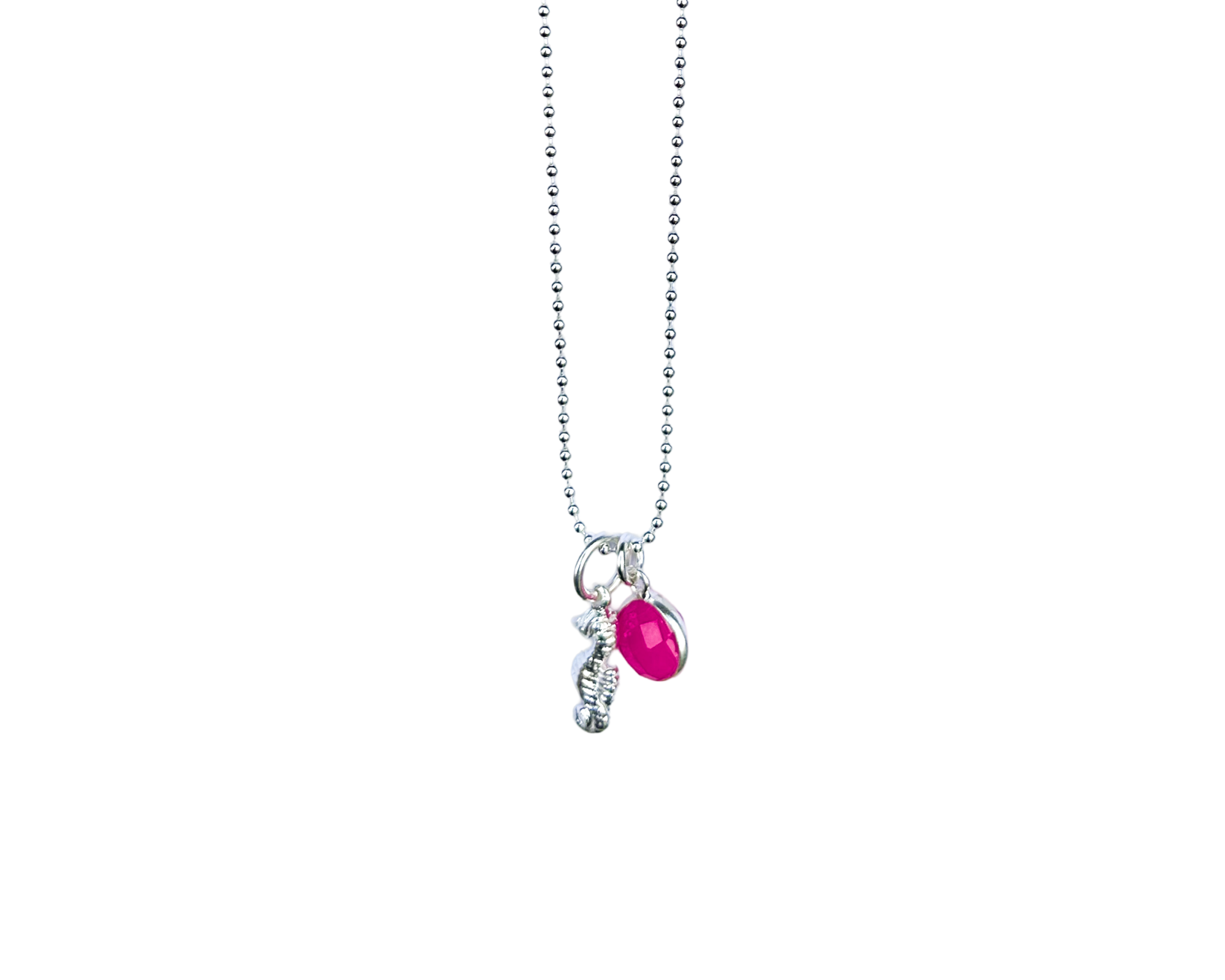 Kette „Seahorse Pink" - 925 Sterlingsilber