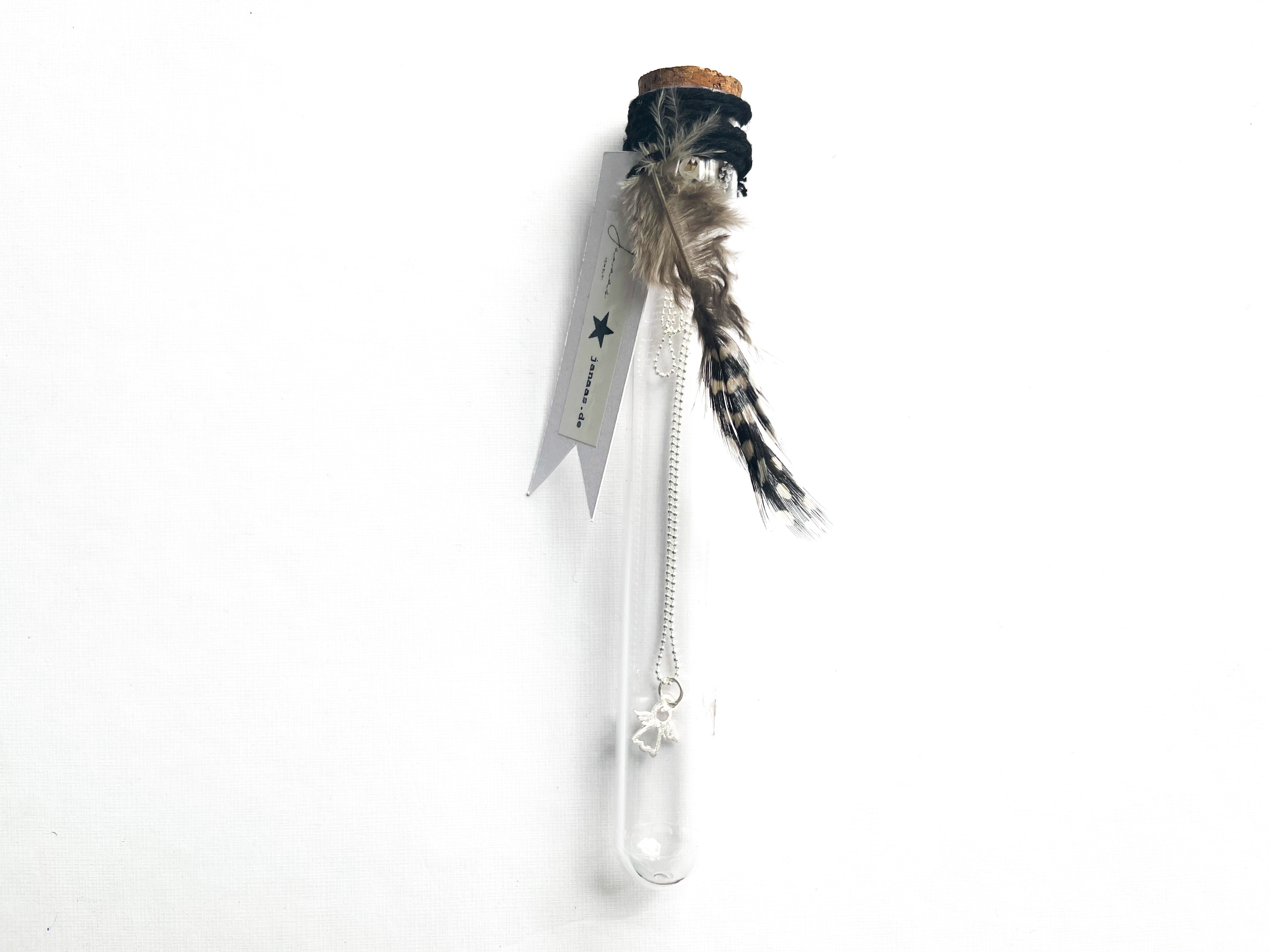 Kugelkette im Reagenzglas mit Anhänger - 925 Sterlingsilber
